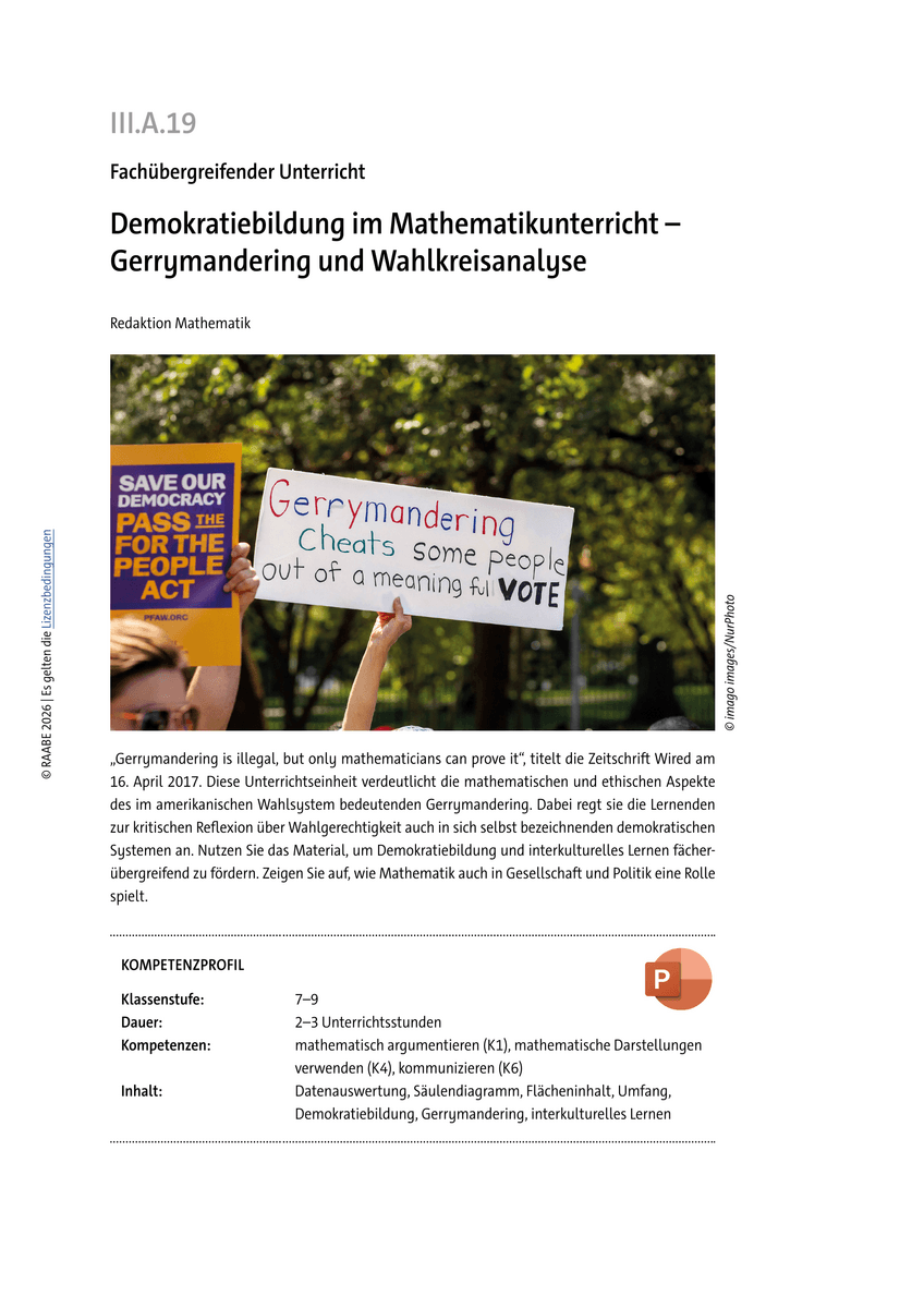Demokratiebildung im Mathematikunterricht Demokratiebildung im Mathematikunterricht