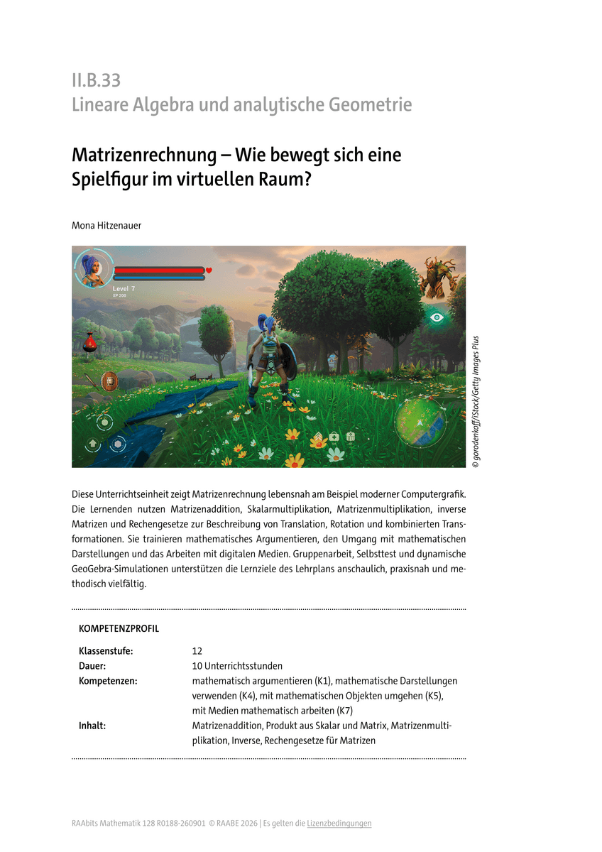 Matrizenrechnung Matrizenrechnung