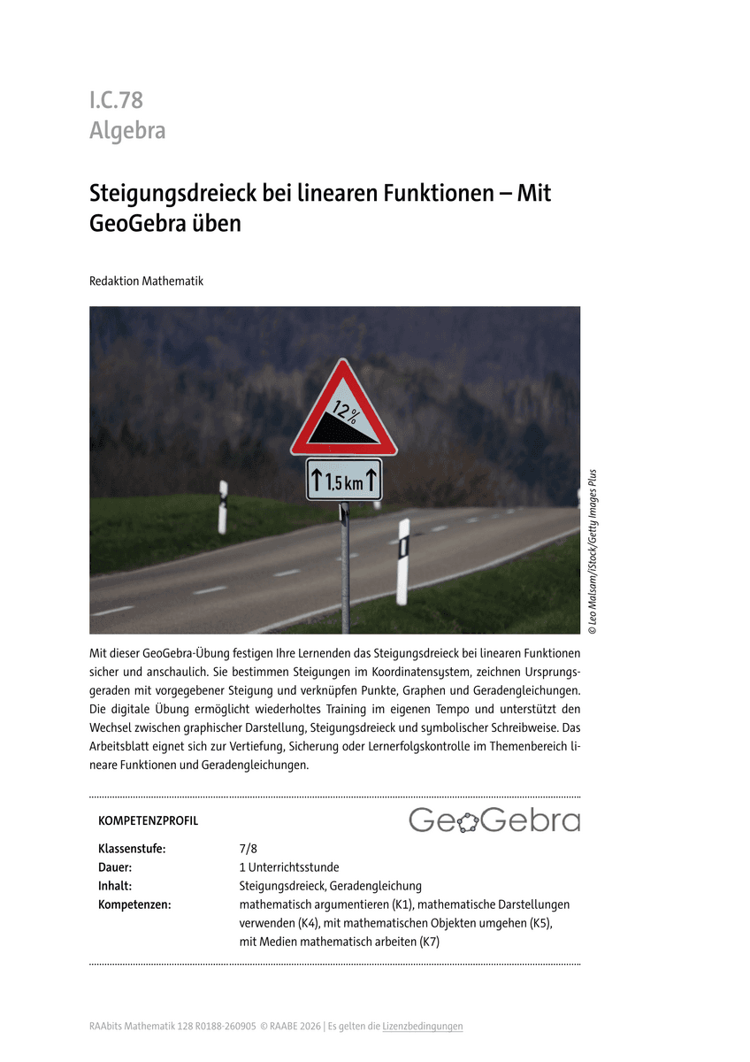 Mathe-Aufgaben mit GeoGebra: Steigungsdreieck bei linearen Funktionen üben Mathe-Aufgaben mit GeoGebra: Steigungsdreieck bei linearen Funktionen üben