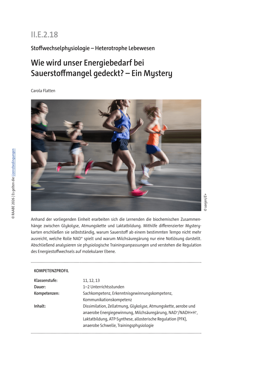 Wie wird unser Energiebedarf bei Sauerstoffmangel gedeckt? Wie wird unser Energiebedarf bei Sauerstoffmangel gedeckt?