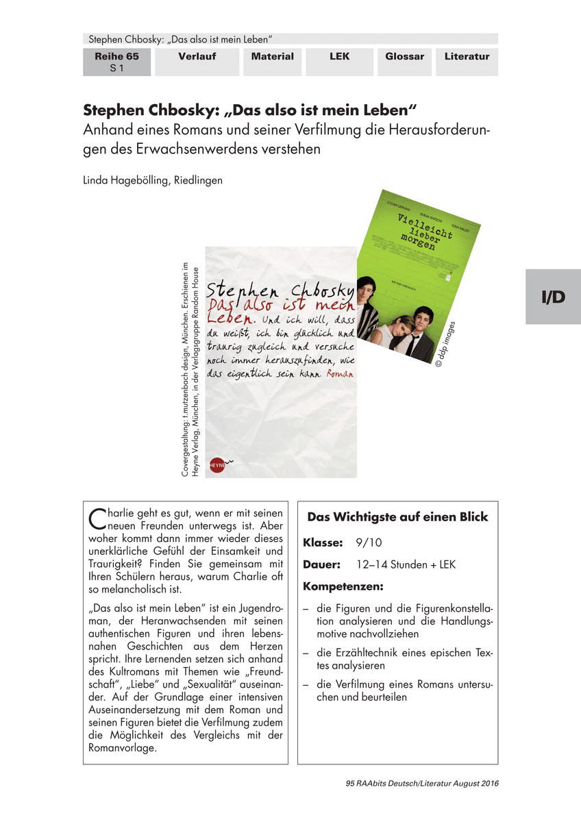 Stephen Chbosky: „Das also ist mein Leben“ Stephen Chbosky: „Das also ist mein Leben“