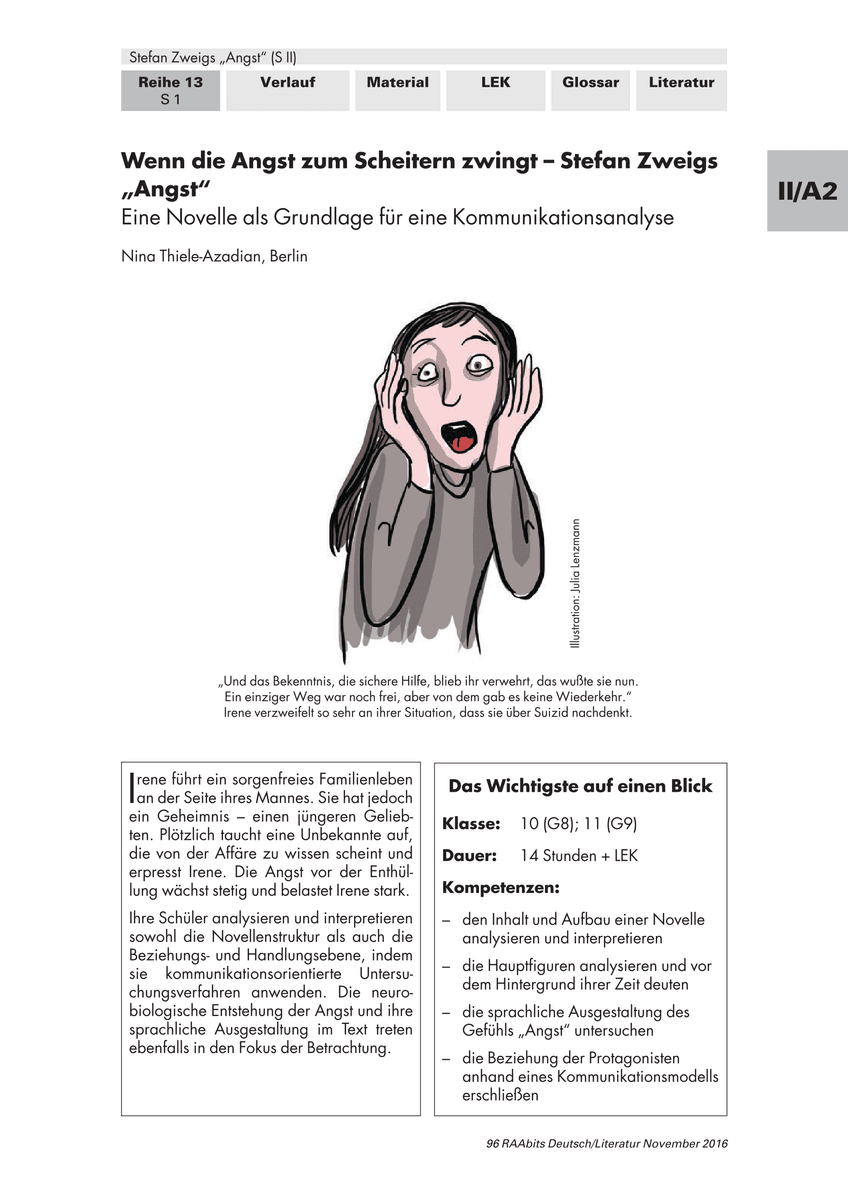Stefan Zweigs „Angst“ Stefan Zweigs „Angst“