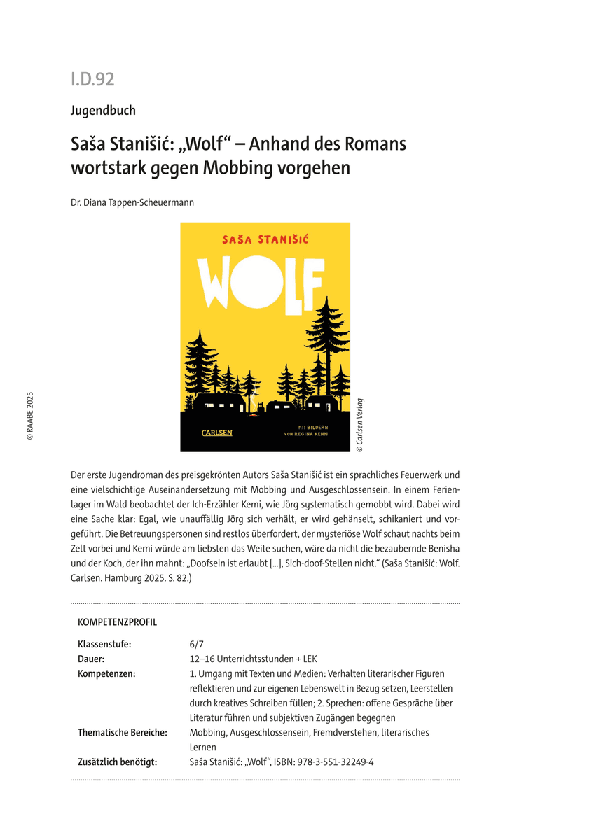 Saša Stanišić: „Wolf“ Saša Stanišić: „Wolf“