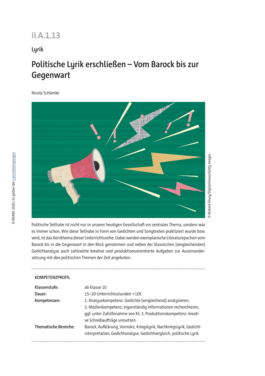 Politische Lyrik erschließen Politische Lyrik erschließen