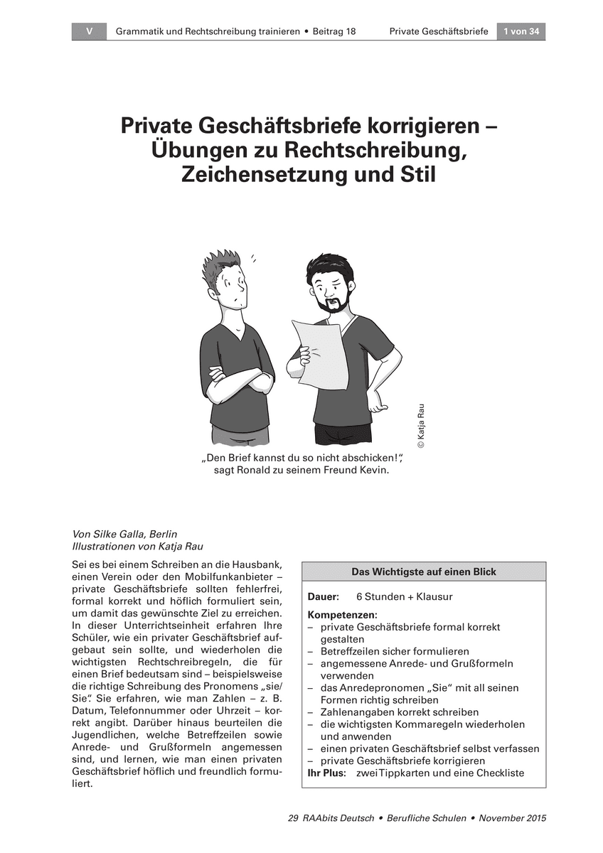 Private Geschäftsbriefe korrigieren Private Geschäftsbriefe korrigieren
