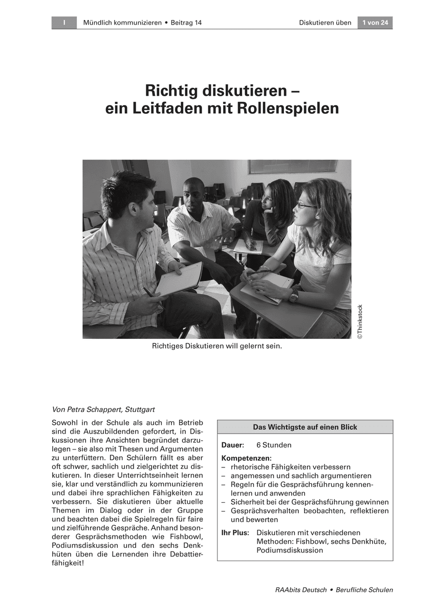 Richtig diskutieren Richtig diskutieren