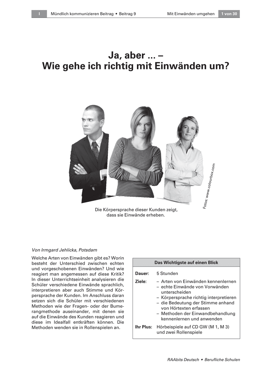 Wie gehe ich richtig mit Einwänden um? Wie gehe ich richtig mit Einwänden um?