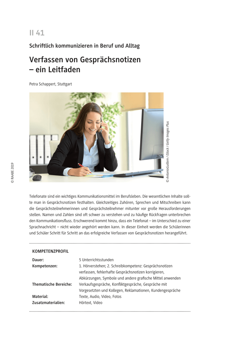 Verfassen von Gesprächsnotizen Verfassen von Gesprächsnotizen