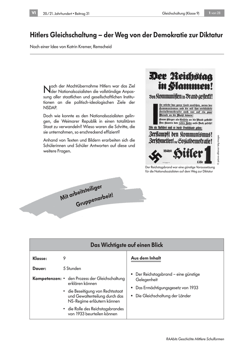 Hitlers Gleichschaltung Hitlers Gleichschaltung