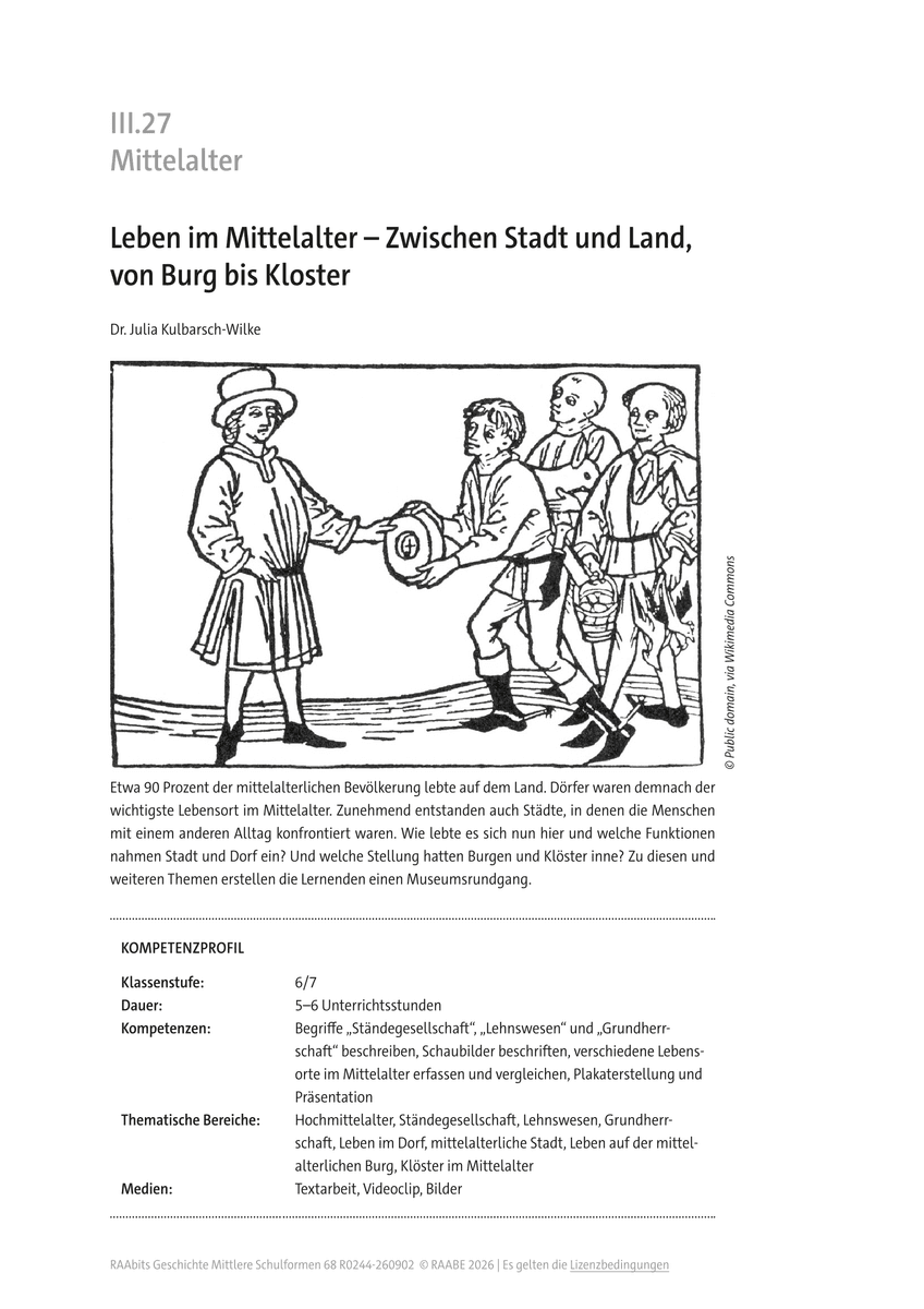 Leben im Mittelalter Leben im Mittelalter