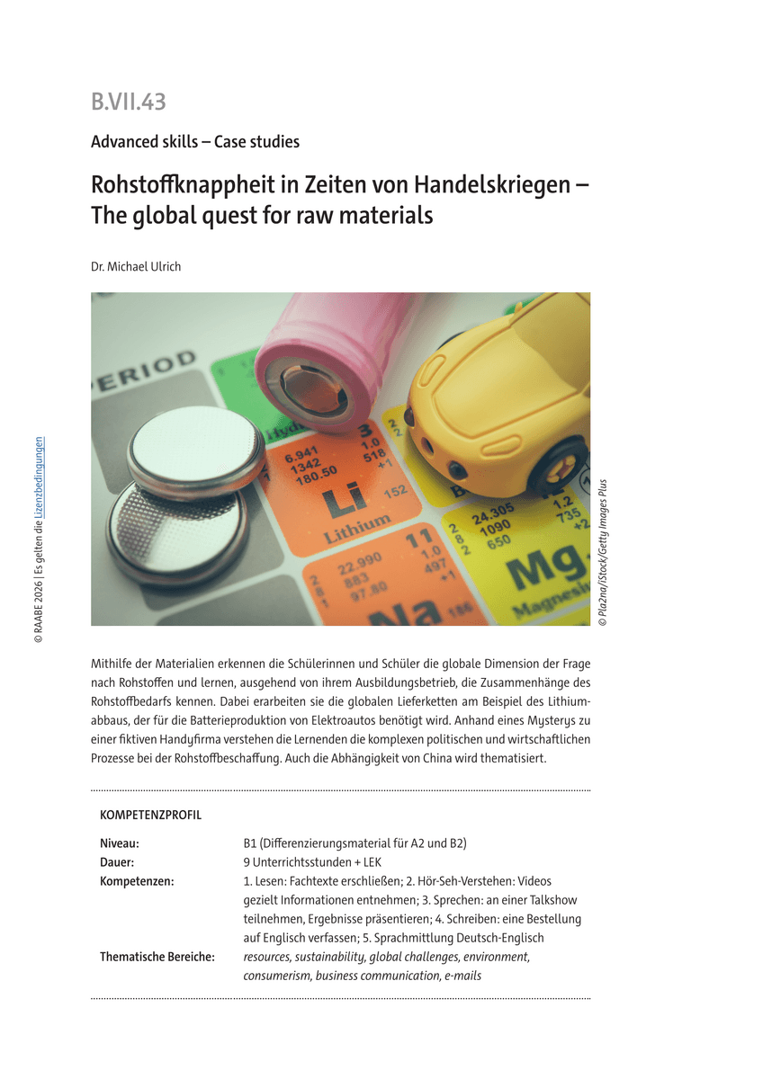 Rohstoffknappheit in Zeiten von Handelskriegen Rohstoffknappheit in Zeiten von Handelskriegen