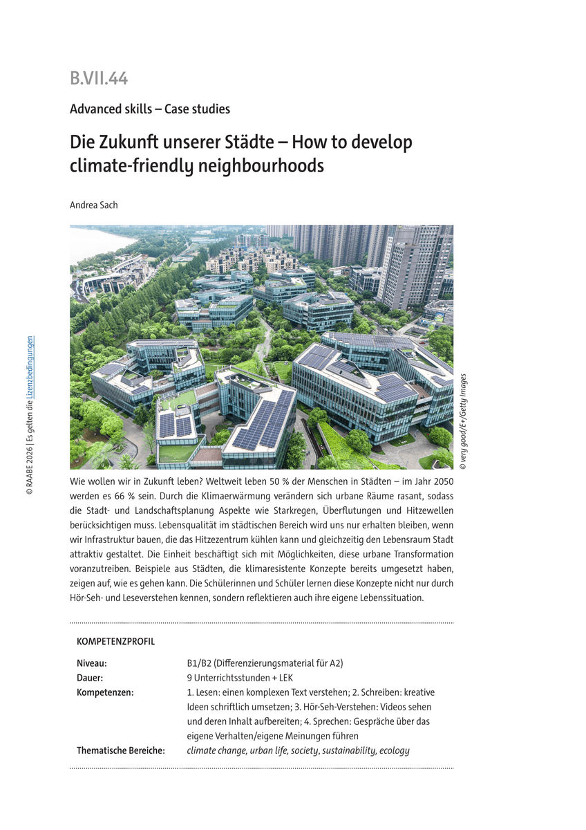 Die Zukunft unserer Städte Die Zukunft unserer Städte