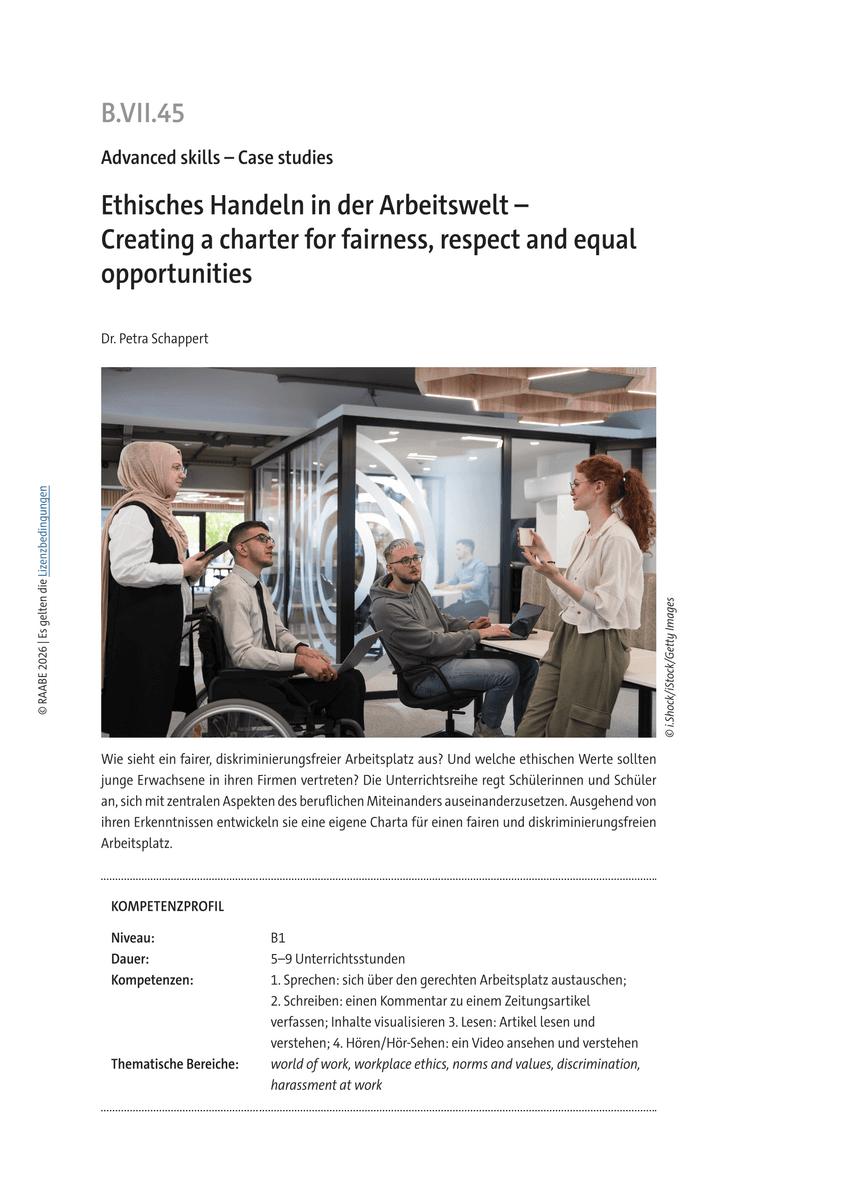 Ethisches Handeln in der Arbeitswelt Ethisches Handeln in der Arbeitswelt
