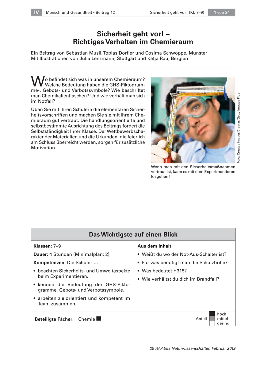 Sicherheit geht vor! Sicherheit geht vor!