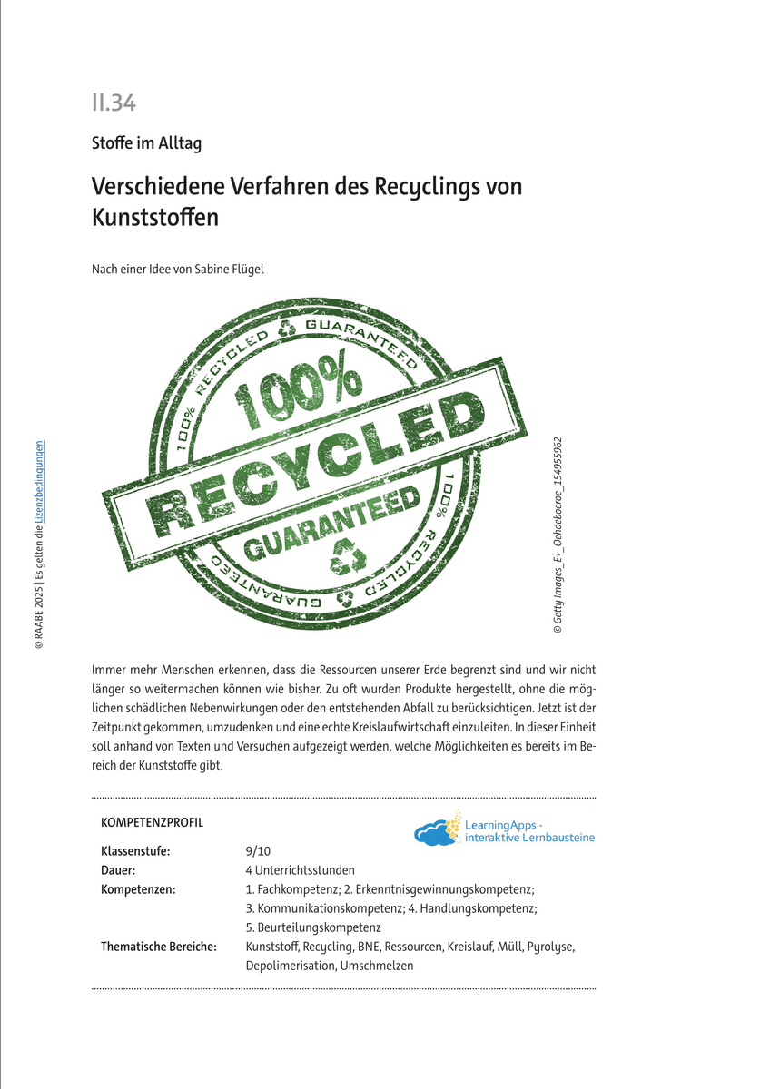 Verschiedene Verfahren des Recyclings von Kunststoffen Verschiedene Verfahren des Recyclings von Kunststoffen