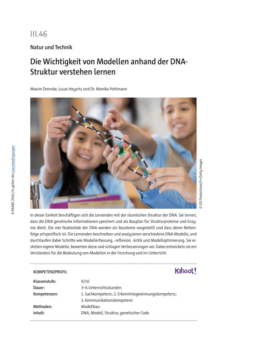 Die Wichtigkeit von Modellen anhand der DNA-Struktur verstehen lernen Die Wichtigkeit von Modellen anhand der DNA-Struktur verstehen lernen