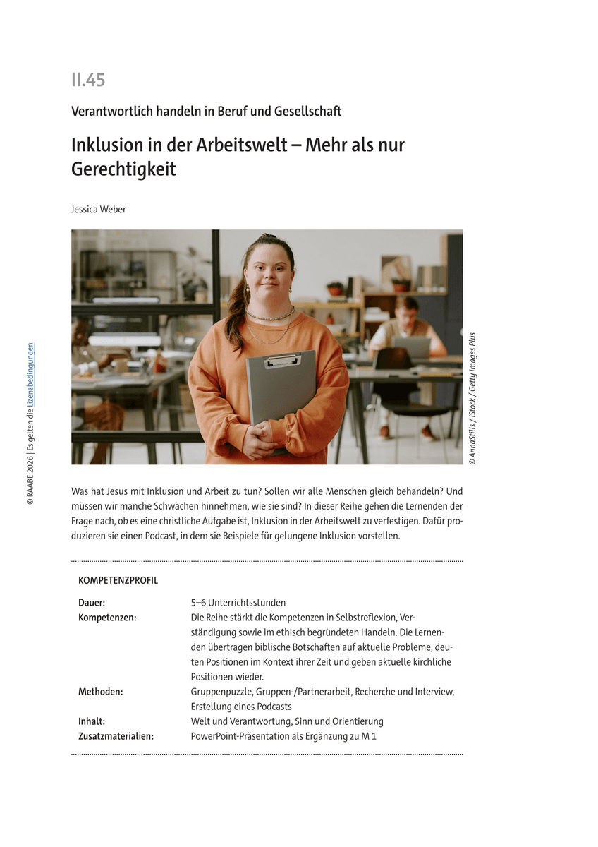 Inklusion in der Arbeitswelt Inklusion in der Arbeitswelt