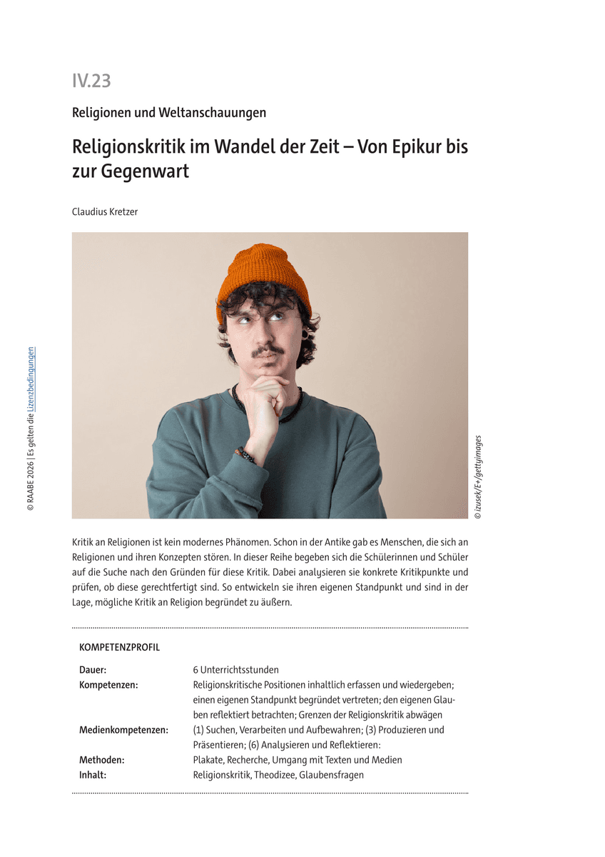 Religionskritik im Wandel der Zeit Religionskritik im Wandel der Zeit