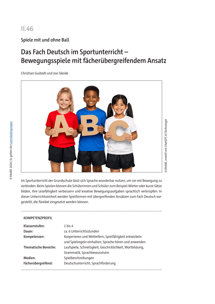 Das Fach Deutsch im Sportunterricht Das Fach Deutsch im Sportunterricht