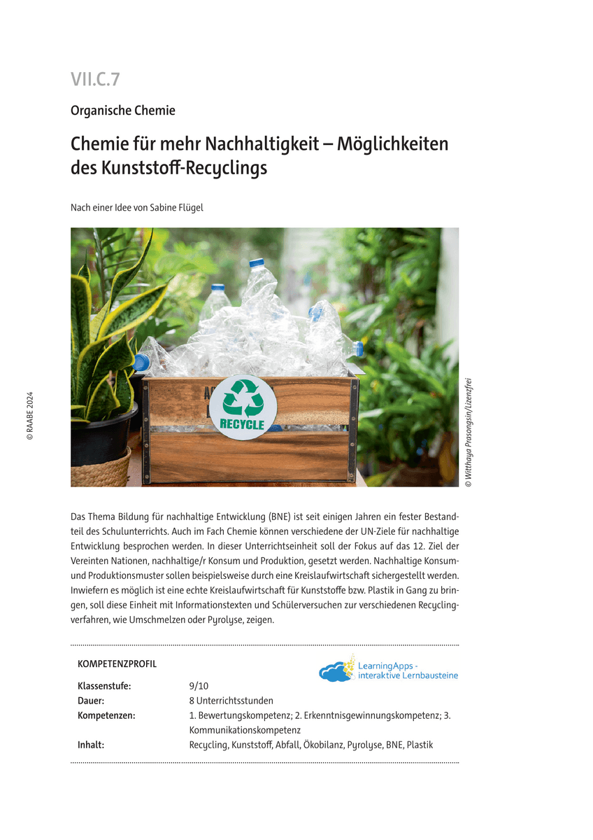 Chemie für mehr Nachhaltigkeit Chemie für mehr Nachhaltigkeit