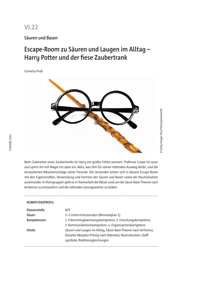 Escape-Room zu Säuren und Laugen im Alltag Escape-Room zu Säuren und Laugen im Alltag