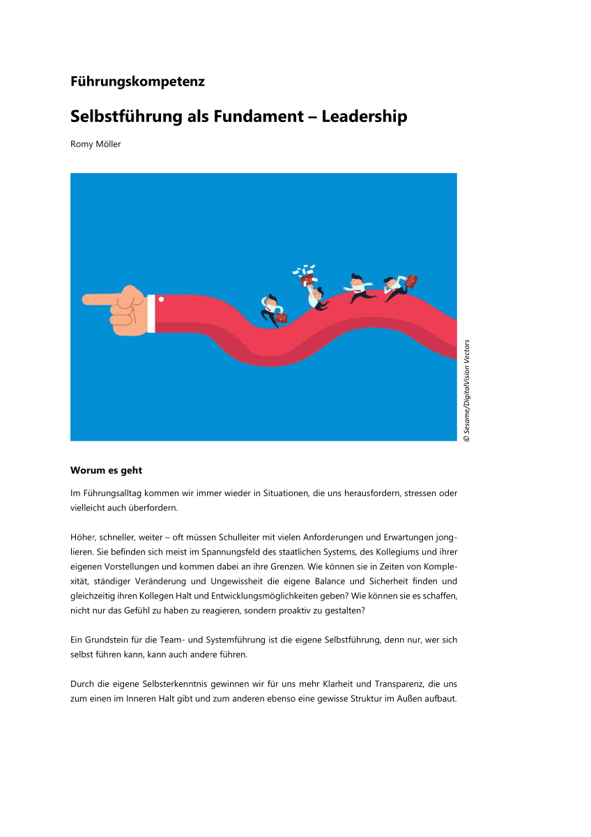 Selbstführung als Fundament Selbstführung als Fundament