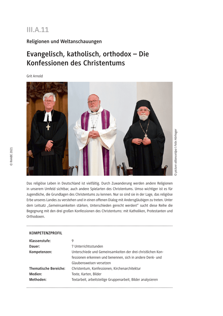 Evangelisch, katholisch, orthodox Evangelisch, katholisch, orthodox