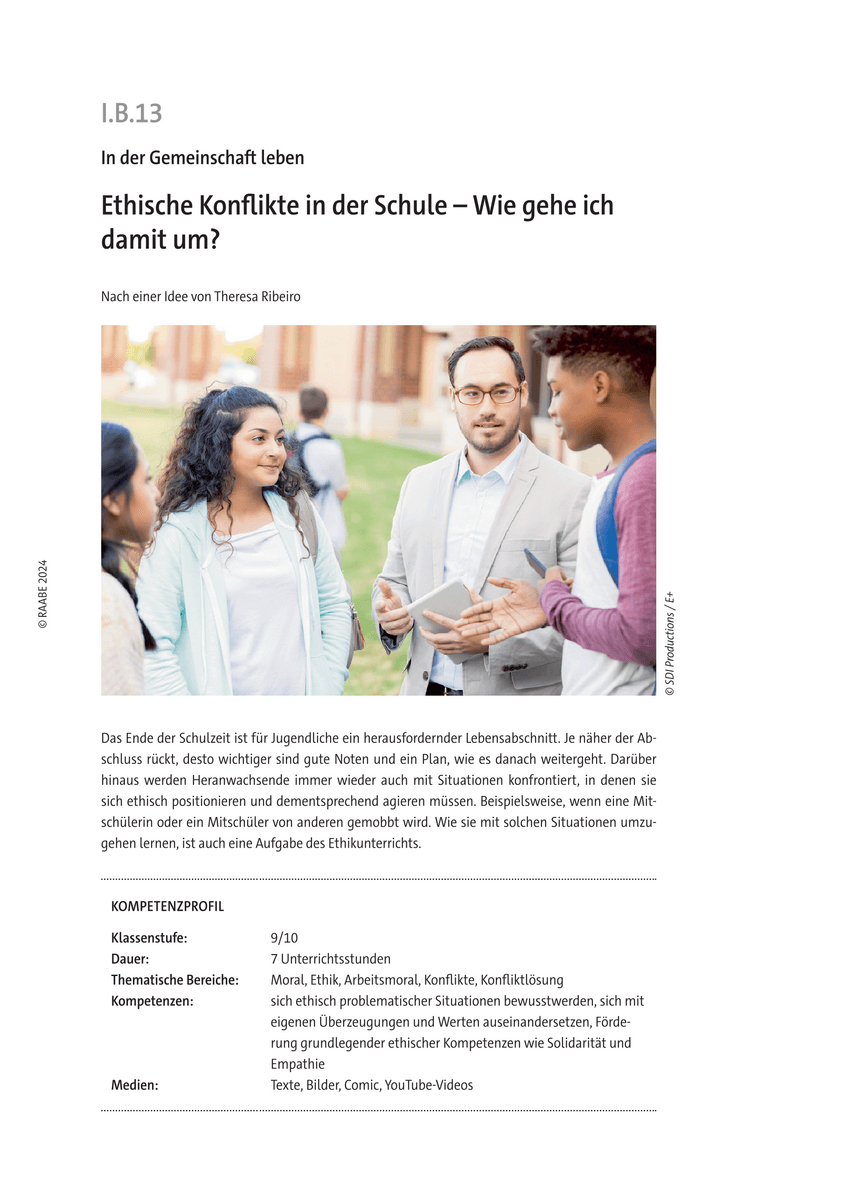 Ethische Konflikte in der Schule Ethische Konflikte in der Schule