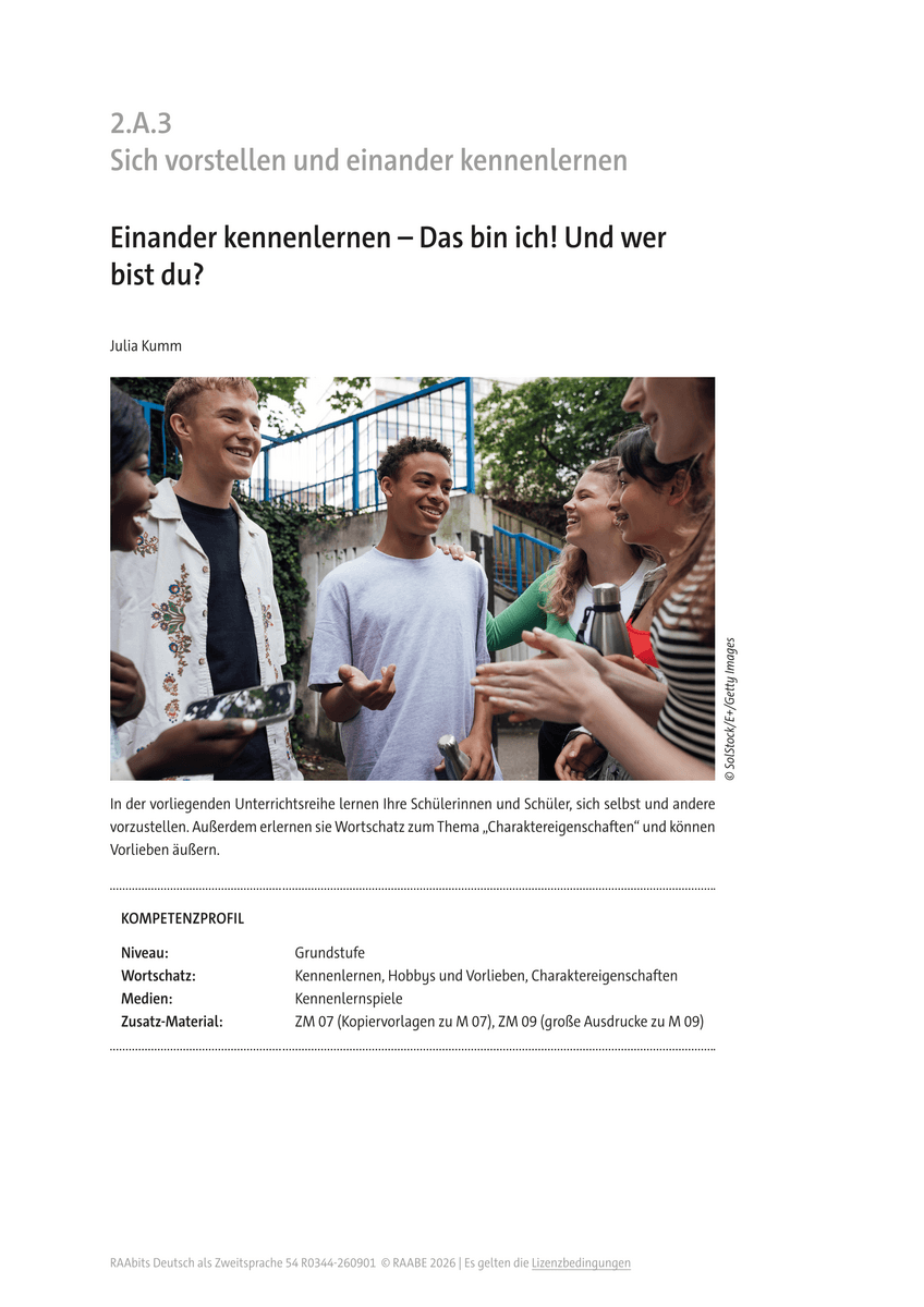 Einander kennenlernen Einander kennenlernen