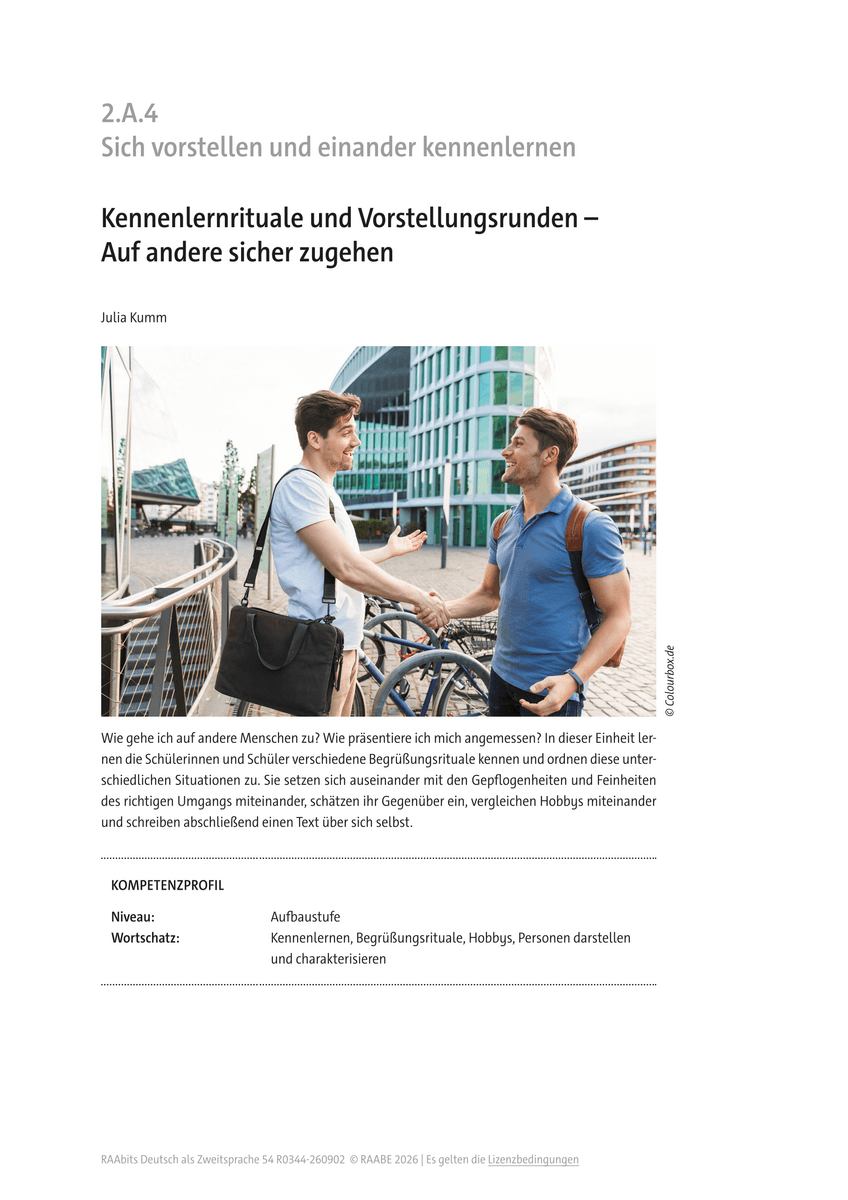 Kennenlernrituale und Vorstellungsrunden Kennenlernrituale und Vorstellungsrunden