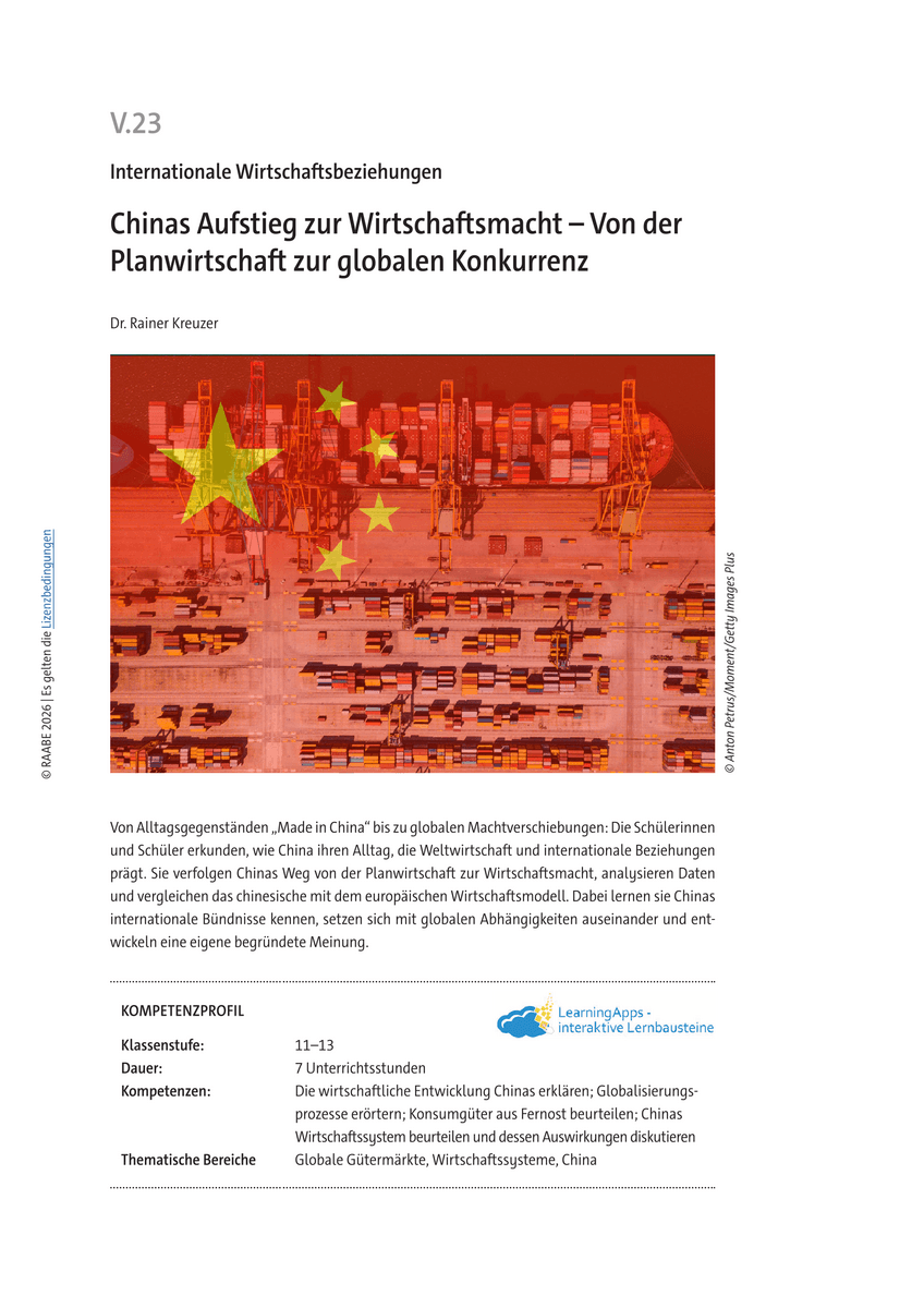 Chinas Aufstieg zur Wirtschaftsmacht Chinas Aufstieg zur Wirtschaftsmacht