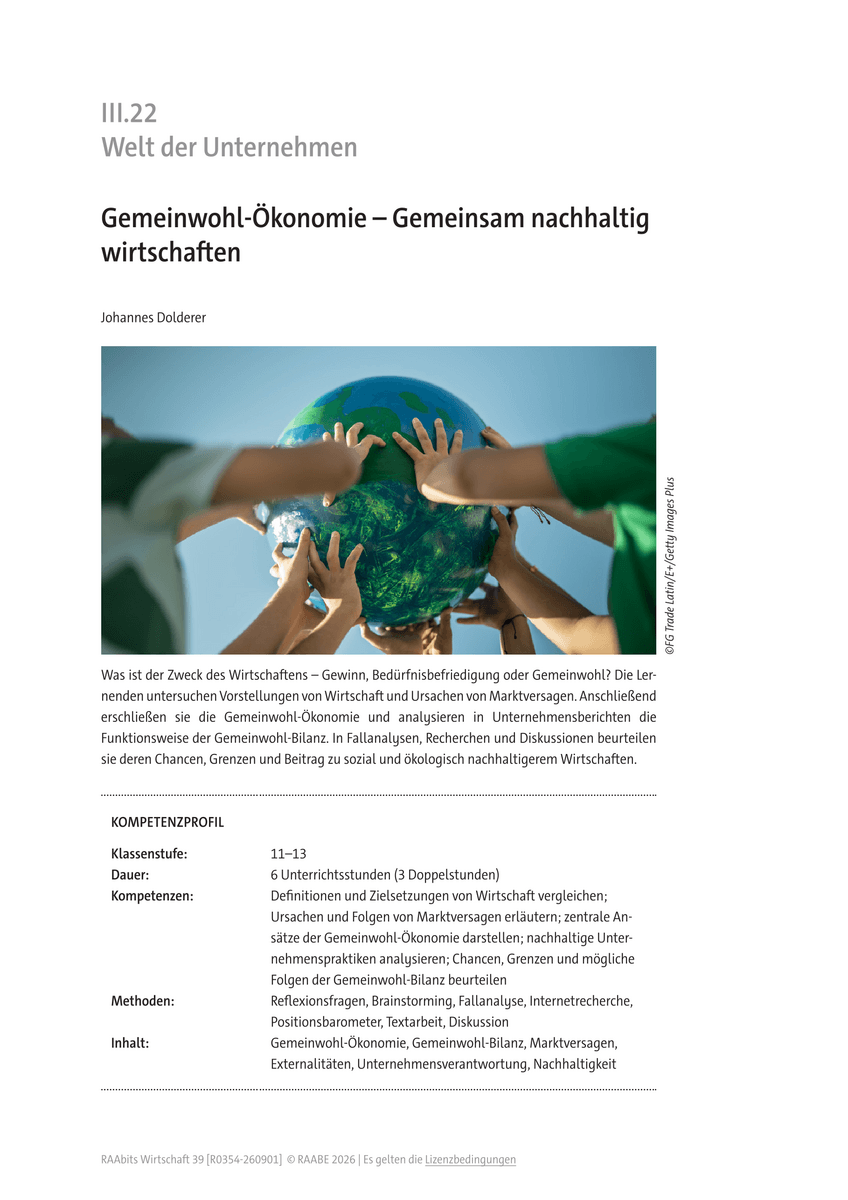 Gemeinwohl-Ökonomie Gemeinwohl-Ökonomie