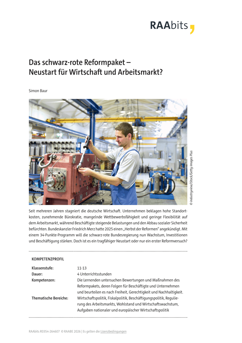 Das schwarz-rote Reformpaket Das schwarz-rote Reformpaket