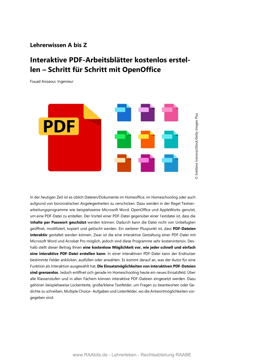 Interaktive PDF-Arbeitsblätter kostenlos erstellen Interaktive PDF-Arbeitsblätter kostenlos erstellen