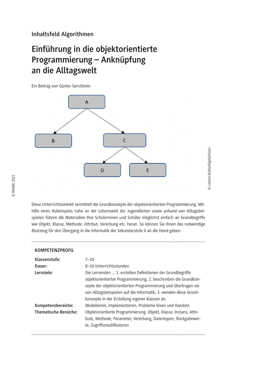 Einführung in die objektorientierte Programmierung Einführung in die objektorientierte Programmierung