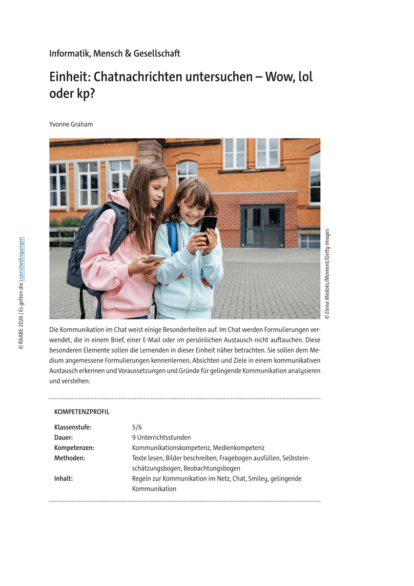Einheit: Chatnachrichten untersuchen Einheit: Chatnachrichten untersuchen