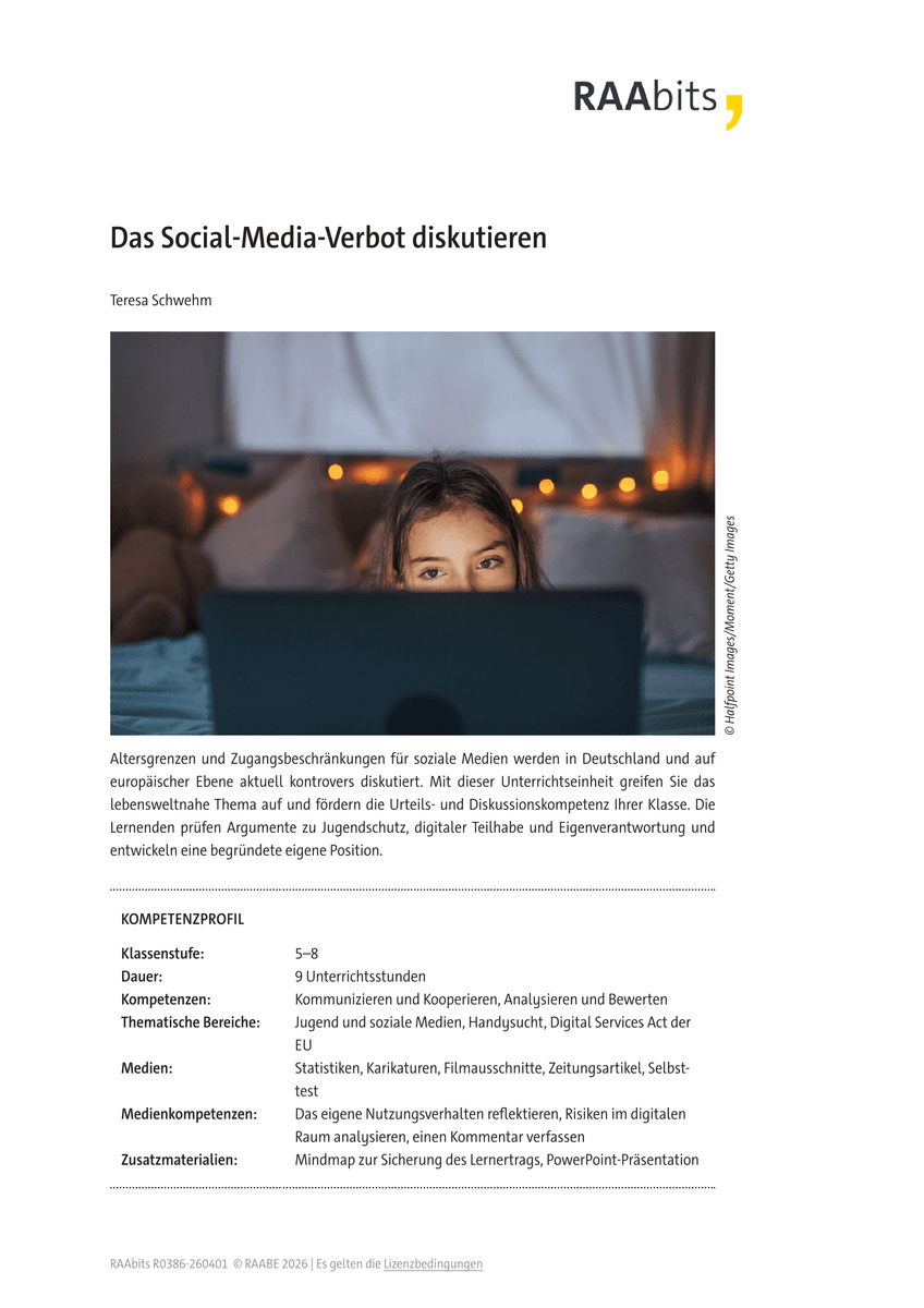 Das Social-Media-Verbot diskutieren Das Social-Media-Verbot diskutieren