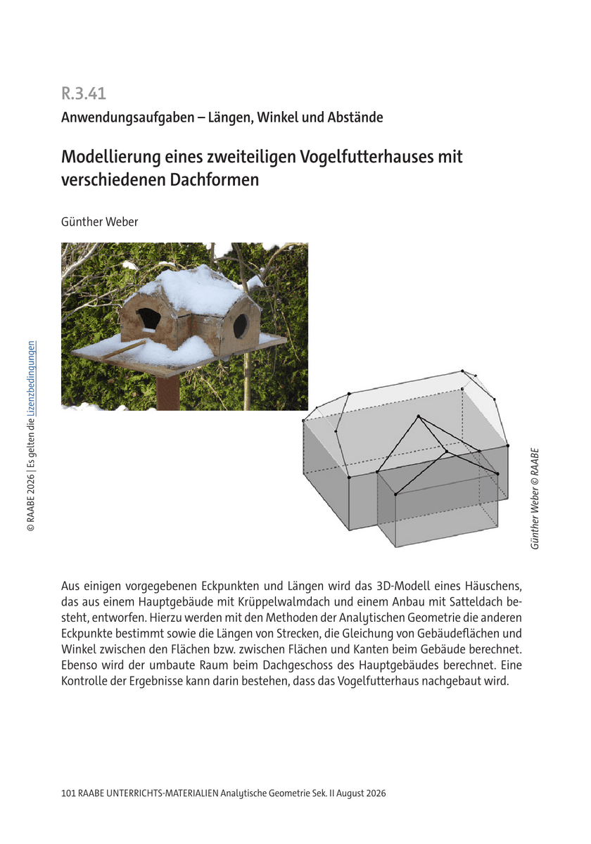 Modellierung eines zweiteiligen Vogelfutterhauses mit verschiedenen Dachformen Modellierung eines zweiteiligen Vogelfutterhauses mit verschiedenen Dachformen