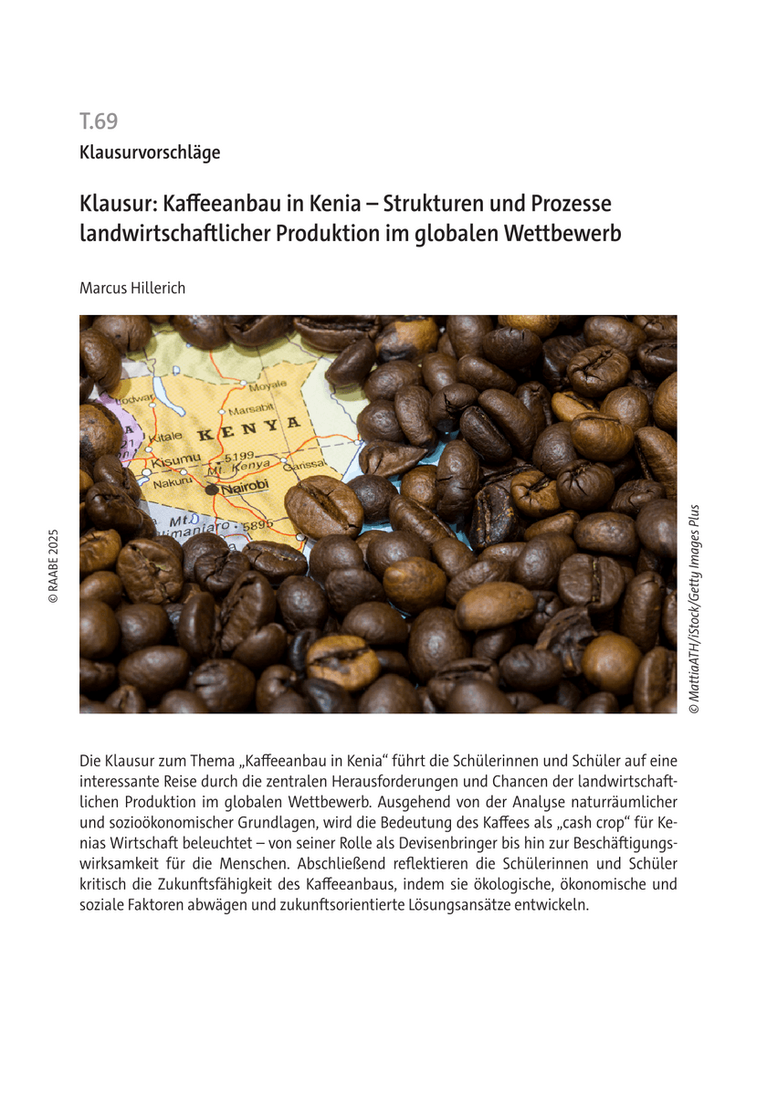 Klausur: Kaffeeanbau in Kenia Klausur: Kaffeeanbau in Kenia
