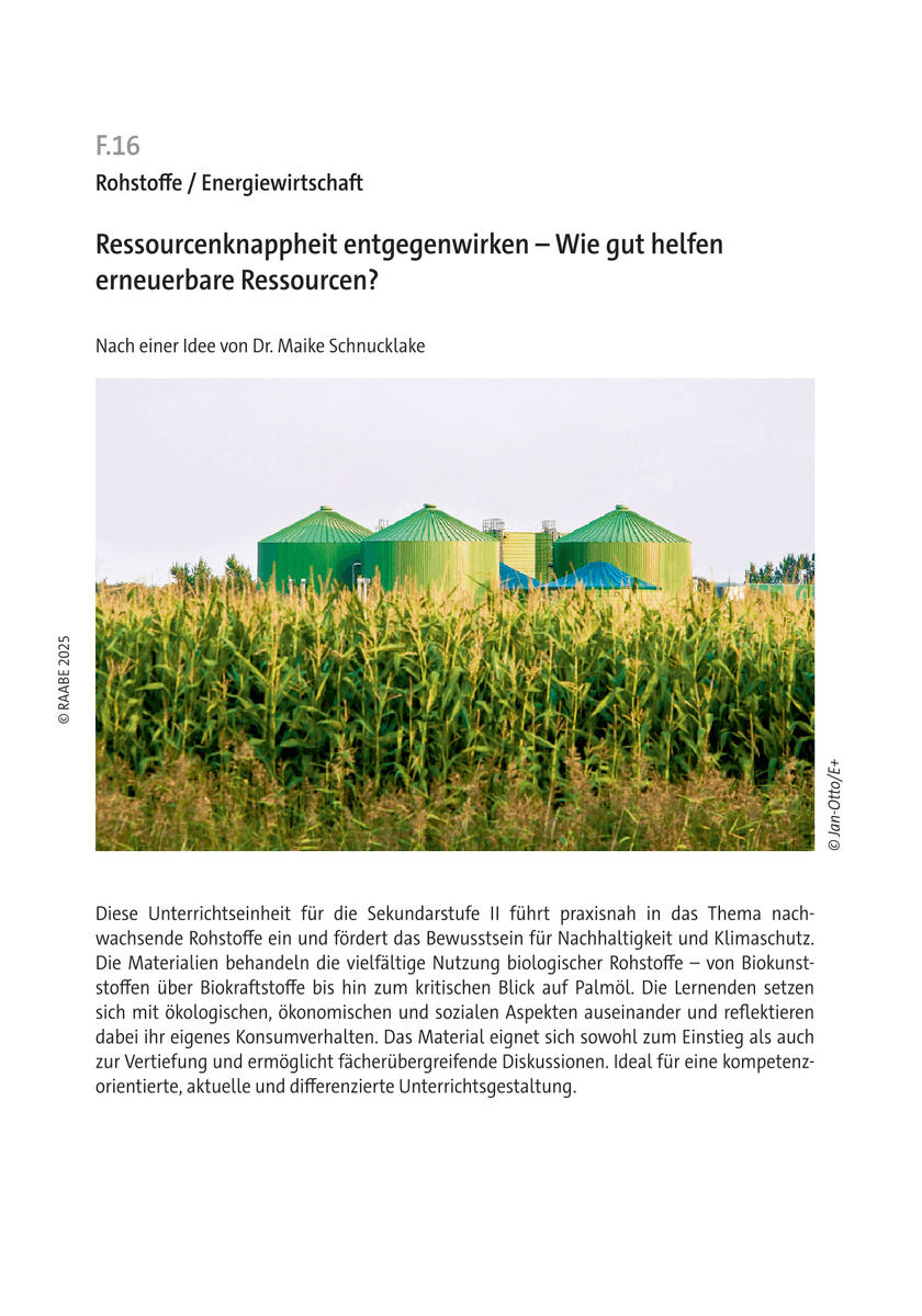 Ressourcenknappheit entgegenwirken Ressourcenknappheit entgegenwirken