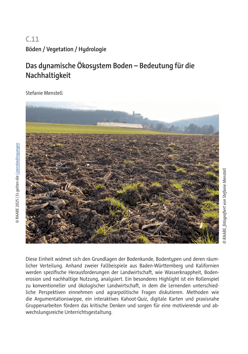 Das dynamische Ökosystem Boden Das dynamische Ökosystem Boden