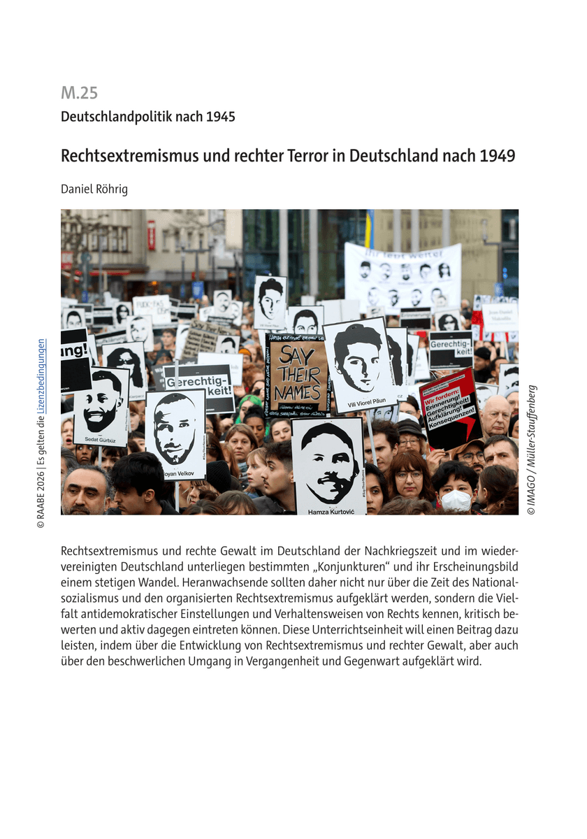 Rechtsextremismus und rechter Terror in Deutschland nach 1949 Rechtsextremismus und rechter Terror in Deutschland nach 1949