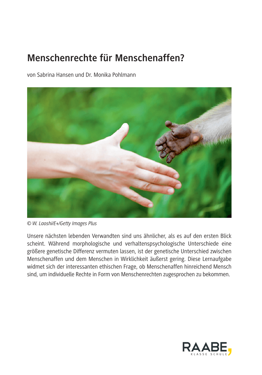 Menschenrechte für Menschenaffen? Menschenrechte für Menschenaffen?