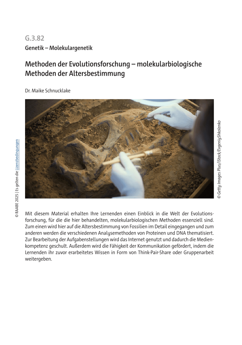 Methoden der Evolutionsforschung Methoden der Evolutionsforschung