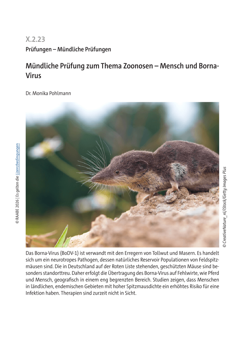 Mündliche Prüfung zum Thema Zoonosen Mündliche Prüfung zum Thema Zoonosen