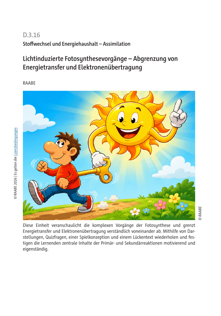 Lichtinduzierte Fotosynthesevorgänge Lichtinduzierte Fotosynthesevorgänge