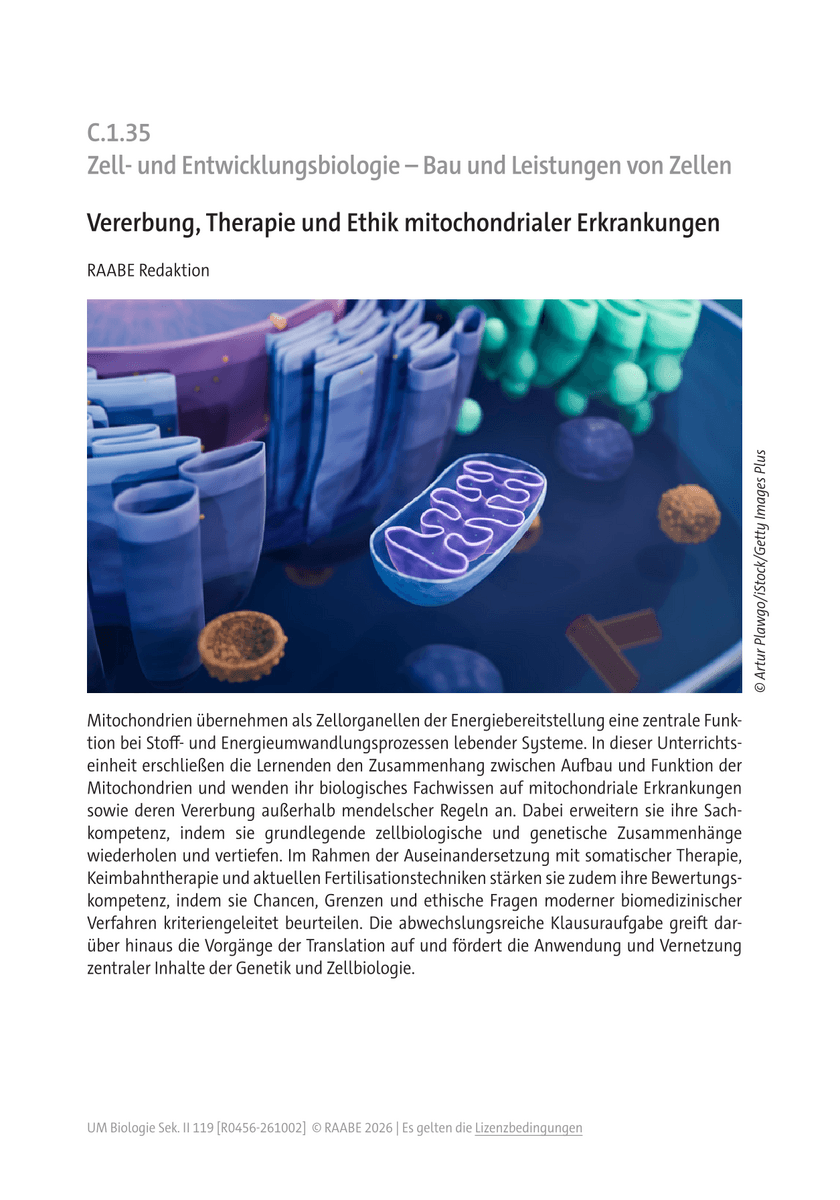 Vererbung, Therapie und Ethik mitochondrialer Erkrankungen Vererbung, Therapie und Ethik mitochondrialer Erkrankungen