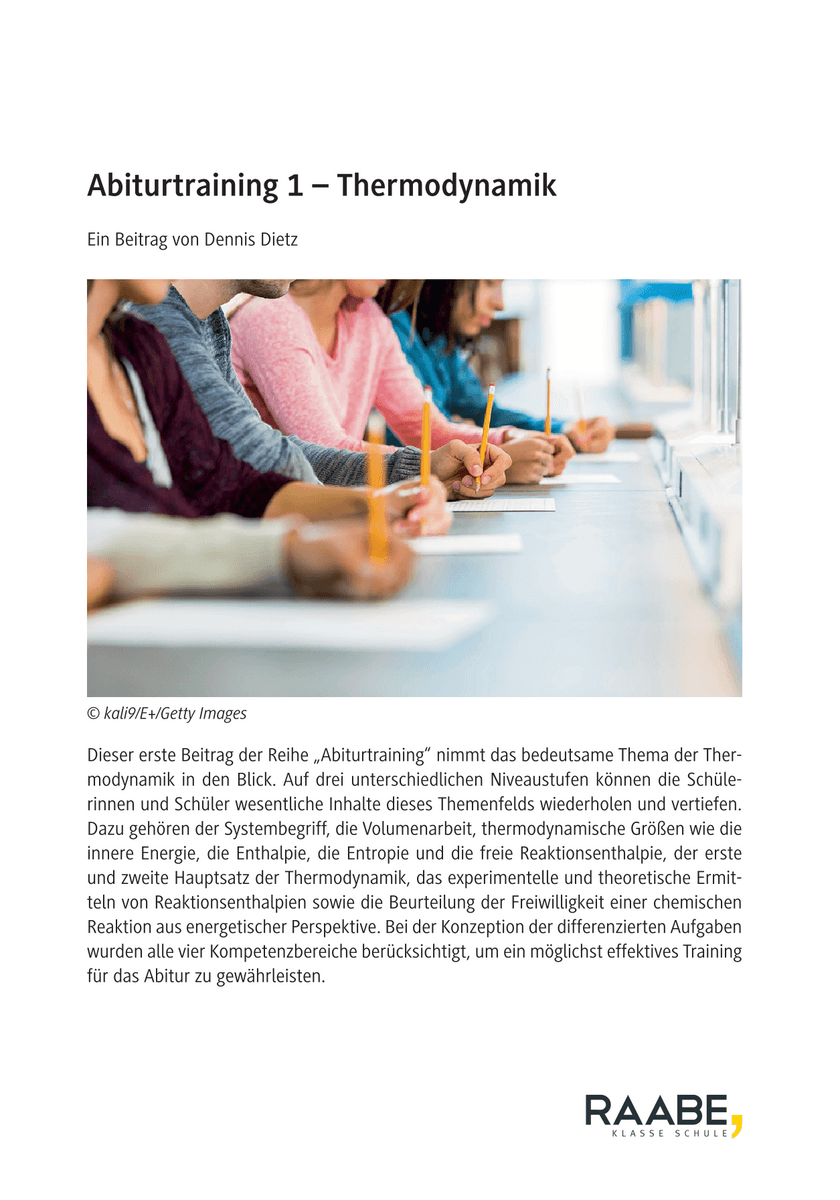 Abiturtraining 1: Thermodynamik Abiturtraining 1: Thermodynamik