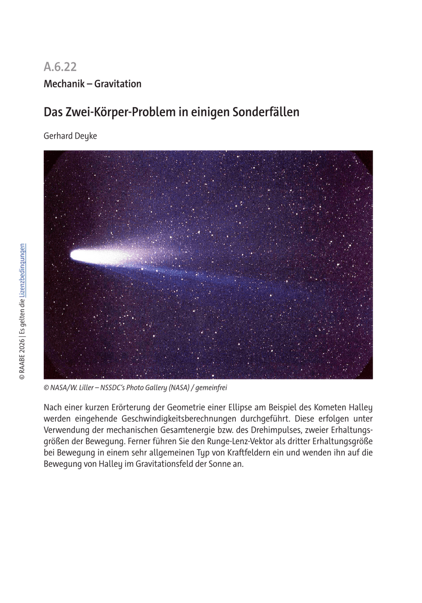 Das Zwei-Körper-Problem in einigen Sonderfällen Das Zwei-Körper-Problem in einigen Sonderfällen
