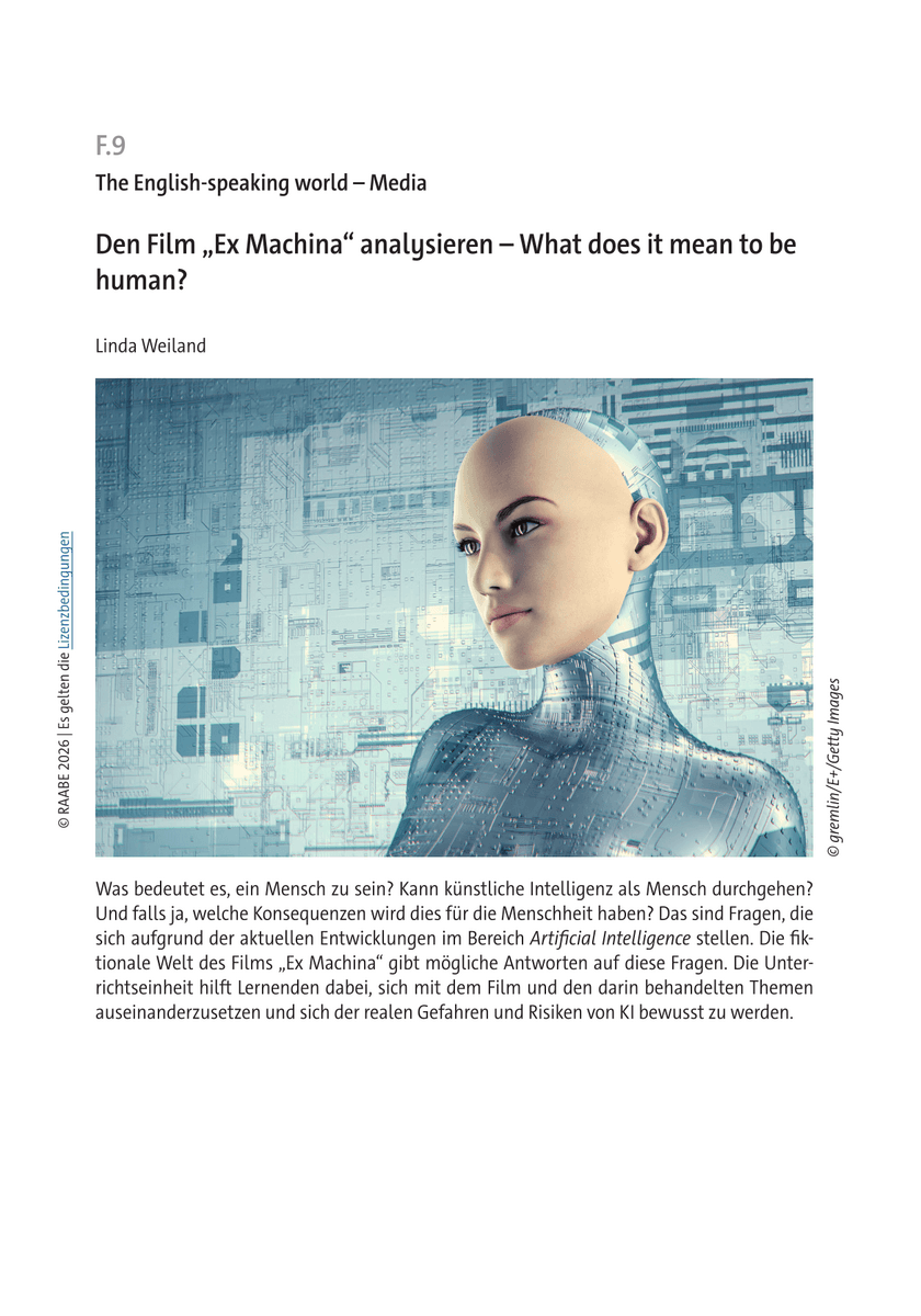 Den Film „Ex Machina“ analysieren Den Film „Ex Machina“ analysieren